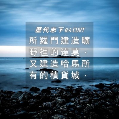 Picture 04 - 歷 代 志 下 8:4 CUVT - 所 羅 門 建 造 曠 野 裡 的 達 莫 ， - Bible Verse Picture
