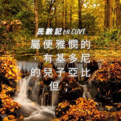 Picture 04 - 民 數 記 1:11 CUVT - 屬 便 雅 憫 的 ， 有 基 多 尼 的 兒 - Bible Verse Picture