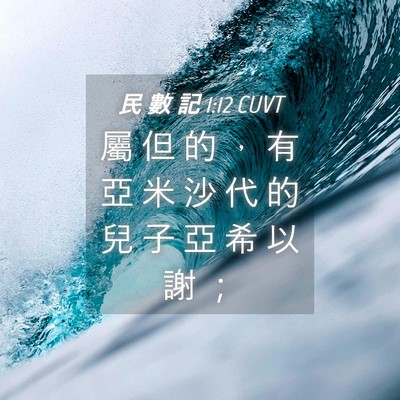 Picture 04 - 民 數 記 1:12 CUVT - 屬 但 的 ， 有 亞 米 沙 代 的 兒 子 - Bible Verse Picture