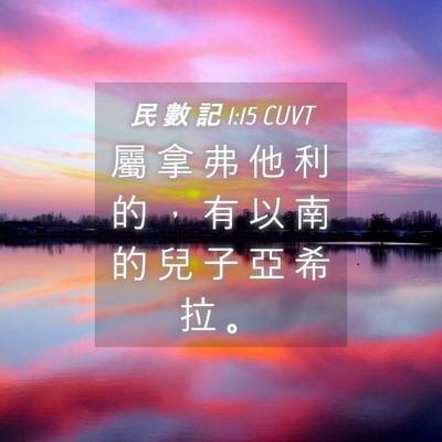 Picture 04 - 民 數 記 1:15 CUVT - 屬 拿 弗 他 利 的 ， 有 以 南 的 兒 - Bible Verse Picture