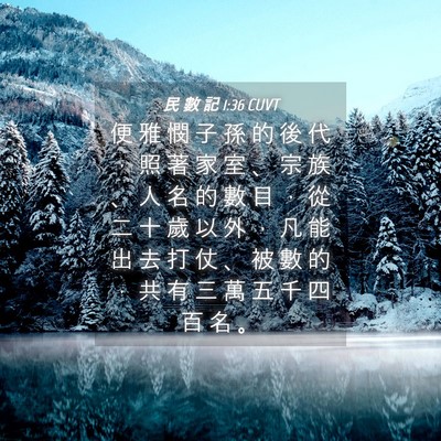 Picture 04 - 民 數 記 1:36 CUVT - 便 雅 憫 子 孫 的 後 代 ， 照 著 家 - Bible Verse Picture