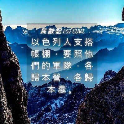 Picture 04 - 民 數 記 1:52 CUVT - 以 色 列 人 支 搭 帳 棚 ， 要 照 他 - Bible Verse Picture