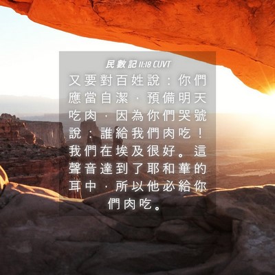 Picture 04 - 民 數 記 11:18 CUVT - 又 要 對 百 姓 說 ： 你 們 應 當 自 - Bible Verse Picture
