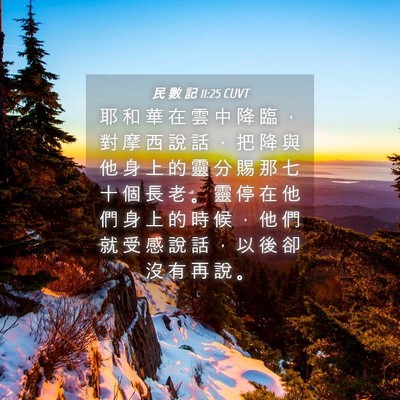 Picture 04 - 民 數 記 11:25 CUVT - 耶 和 華 在 雲 中 降 臨 ， 對 摩 西 - Bible Verse Picture