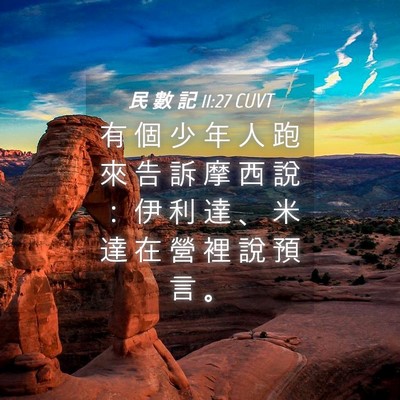 Picture 04 - 民 數 記 11:27 CUVT - 有 個 少 年 人 跑 來 告 訴 摩 西 說 - Bible Verse Picture