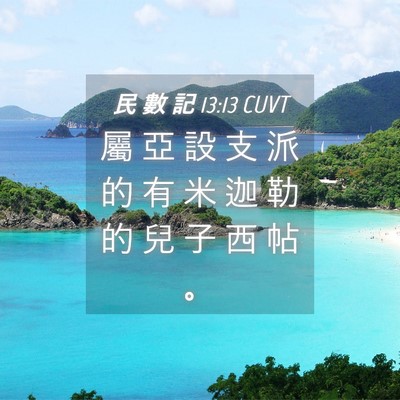 Picture 04 - 民 數 記 13:13 CUVT - 屬 亞 設 支 派 的 有 米 迦 勒 的 兒 - Bible Verse Picture