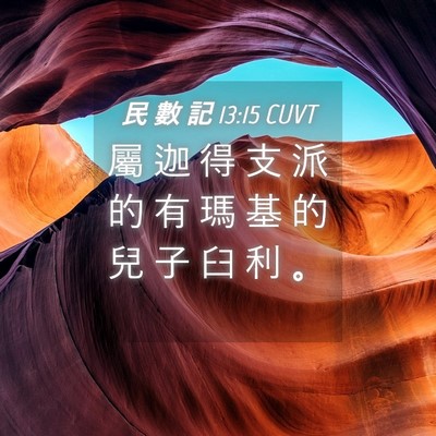 Picture 04 - 民 數 記 13:15 CUVT - 屬 迦 得 支 派 的 有 瑪 基 的 兒 子 - Bible Verse Picture