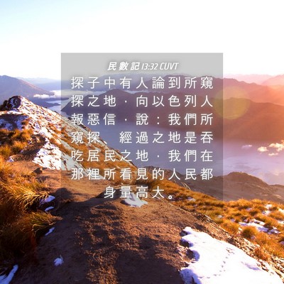 Picture 04 - 民 數 記 13:32 CUVT - 探 子 中 有 人 論 到 所 窺 探 之 地 - Bible Verse Picture
