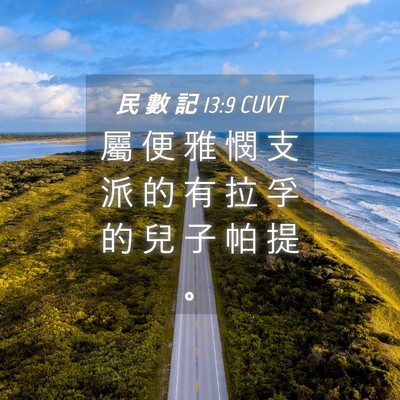 Picture 04 - 民 數 記 13:9 CUVT - 屬 便 雅 憫 支 派 的 有 拉 孚 的 兒 - Bible Verse Picture