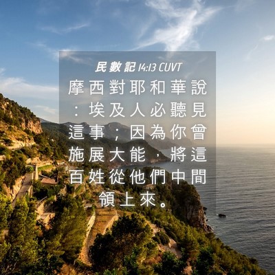 Picture 04 - 民 數 記 14:13 CUVT - 摩 西 對 耶 和 華 說 ： 埃 及 人 必 - Bible Verse Picture