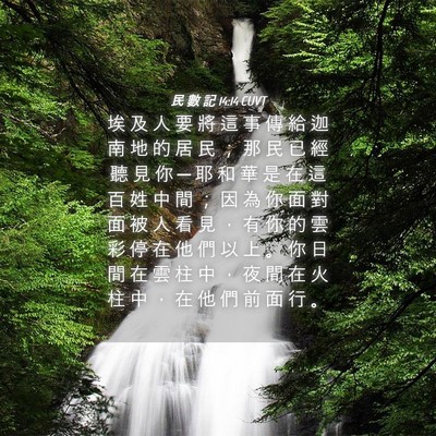 Picture 04 - 民 數 記 14:14 CUVT - 埃 及 人 要 將 這 事 傳 給 迦 南 地 - Bible Verse Picture