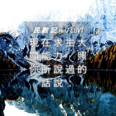 Picture 04 - 民 數 記 14:17 CUVT - 現 在 求 主 大 顯 能 力 ， 照 你 所 - Bible Verse Picture