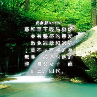 Picture 04 - 民 數 記 14:18 CUVT - 耶 和 華 不 輕 易 發 怒 ， 並 有 豐 - Bible Verse Picture