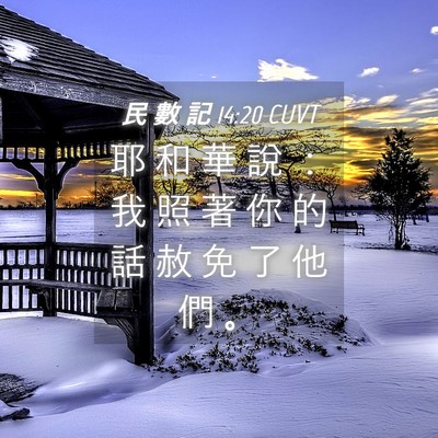 Picture 04 - 民 數 記 14:20 CUVT - 耶 和 華 說 ： 我 照 著 你 的 話 赦 - Bible Verse Picture