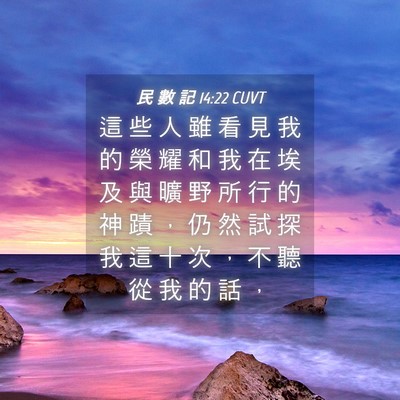 Picture 04 - 民 數 記 14:22 CUVT - 這 些 人 雖 看 見 我 的 榮 耀 和 我 - Bible Verse Picture