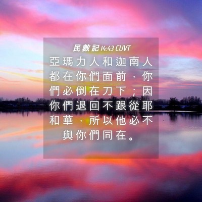 Picture 04 - 民 數 記 14:43 CUVT - 亞 瑪 力 人 和 迦 南 人 都 在 你 們 - Bible Verse Picture
