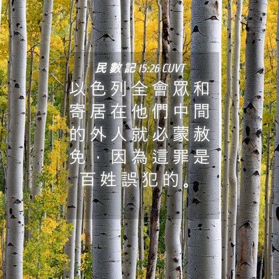 Picture 04 - 民 數 記 15:26 CUVT - 以 色 列 全 會 眾 和 寄 居 在 他 們 - Bible Verse Picture