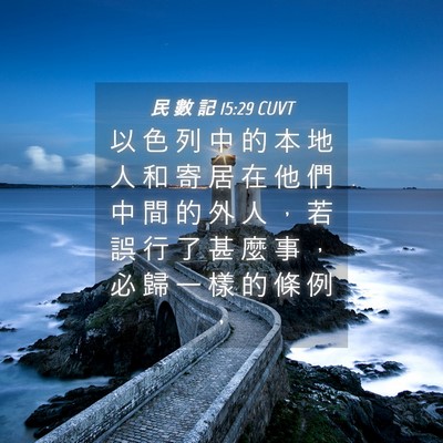 Picture 04 - 民 數 記 15:29 CUVT - 以 色 列 中 的 本 地 人 和 寄 居 在 - Bible Verse Picture