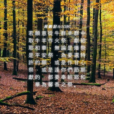 Picture 04 - 民 數 記 15:3 CUVT - 若 願 意 從 牛 群 羊 群 中 取 牛 羊 - Bible Verse Picture