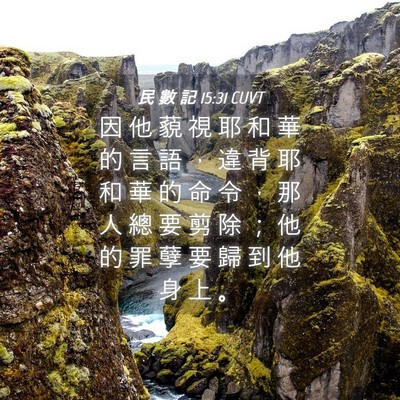 Picture 04 - 民 數 記 15:31 CUVT - 因 他 藐 視 耶 和 華 的 言 語 ， 違 - Bible Verse Picture