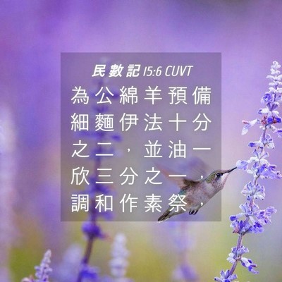 Picture 04 - 民 數 記 15:6 CUVT - 為 公 綿 羊 預 備 細 麵 伊 法 十 分 - Bible Verse Picture