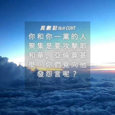 Picture 04 - 民 數 記 16:11 CUVT - 你 和 你 一 黨 的 人 聚 集 是 要 攻 - Bible Verse Picture