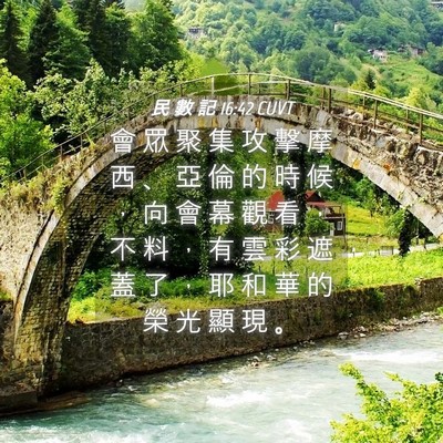 Picture 04 - 民 數 記 16:42 CUVT - 會 眾 聚 集 攻 擊 摩 西 、 亞 倫 的 - Bible Verse Picture