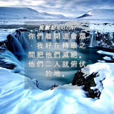 Picture 04 - 民 數 記 16:45 CUVT - 你 們 離 開 這 會 眾 ， 我 好 在 轉 - Bible Verse Picture