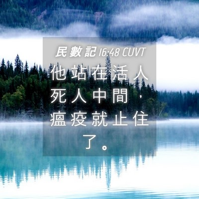 Picture 04 - 民 數 記 16:48 CUVT - 他 站 在 活 人 死 人 中 間 ， 瘟 疫 - Bible Verse Picture
