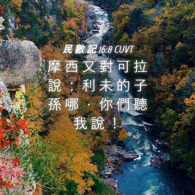 Picture 04 - 民 數 記 16:8 CUVT - 摩 西 又 對 可 拉 說 ： 利 未 的 子 - Bible Verse Picture