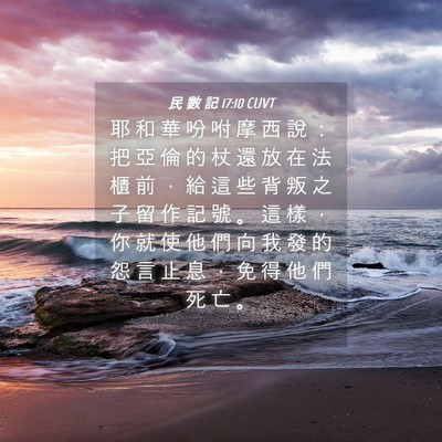 Picture 04 - 民 數 記 17:10 CUVT - 耶 和 華 吩 咐 摩 西 說 ： 把 亞 倫 - Bible Verse Picture