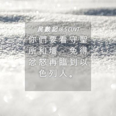 Picture 04 - 民 數 記 18:5 CUVT - 你 們 要 看 守 聖 所 和 壇 ， 免 得 - Bible Verse Picture