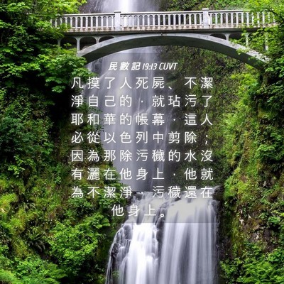 Picture 04 - 民 數 記 19:13 CUVT - 凡 摸 了 人 死 屍 、 不 潔 淨 自 己 - Bible Verse Picture