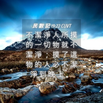 Picture 04 - 民 數 記 19:22 CUVT - 不 潔 淨 人 所 摸 的 一 切 物 就 不 - Bible Verse Picture