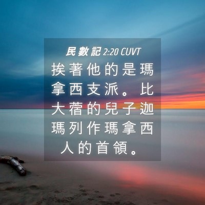Picture 04 - 民 數 記 2:20 CUVT - 挨 著 他 的 是 瑪 拿 西 支 派 。 比 - Bible Verse Picture