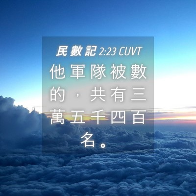 Picture 04 - 民 數 記 2:23 CUVT - 他 軍 隊 被 數 的 ， 共 有 三 萬 五 - Bible Verse Picture