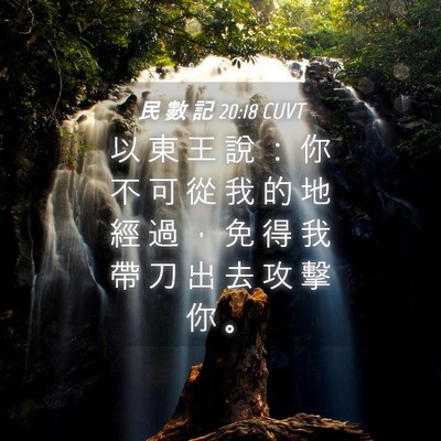 Picture 04 - 民 數 記 20:18 CUVT - 以 東 王 說 ： 你 不 可 從 我 的 地 - Bible Verse Picture