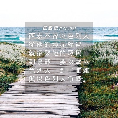 Picture 04 - 民 數 記 21:23 CUVT - 西 宏 不 容 以 色 列 人 從 他 的 境 - Bible Verse Picture