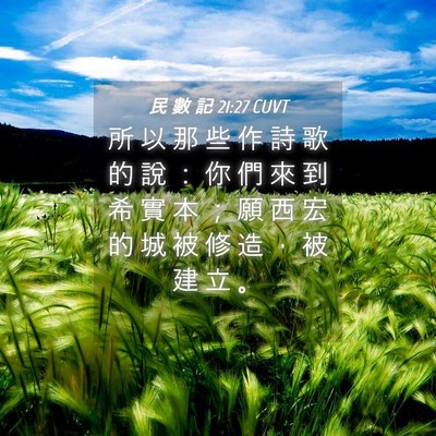 Picture 04 - 民 數 記 21:27 CUVT - 所 以 那 些 作 詩 歌 的 說 ： 你 們 - Bible Verse Picture