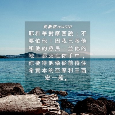 Picture 04 - 民 數 記 21:34 CUVT - 耶 和 華 對 摩 西 說 ： 不 要 怕 他 - Bible Verse Picture
