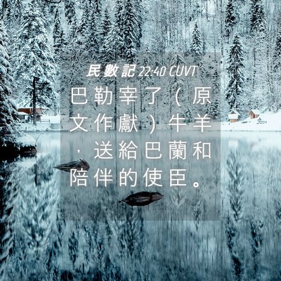 Picture 04 - 民 數 記 22:40 CUVT - 巴 勒 宰 了 （ 原 文 作 獻 ） 牛 羊 - Bible Verse Picture
