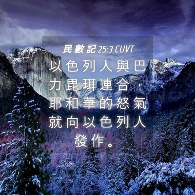 Picture 04 - 民 數 記 25:3 CUVT - 以 色 列 人 與 巴 力 毘 珥 連 合 ， - Bible Verse Picture