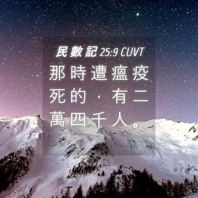 Picture 04 - 民 數 記 25:9 CUVT - 那 時 遭 瘟 疫 死 的 ， 有 二 萬 四 - Bible Verse Picture