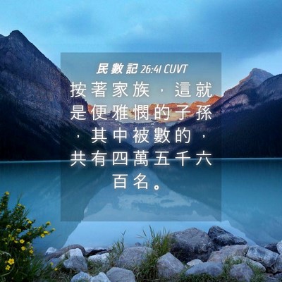 Picture 04 - 民 數 記 26:41 CUVT - 按 著 家 族 ， 這 就 是 便 雅 憫 的 - Bible Verse Picture