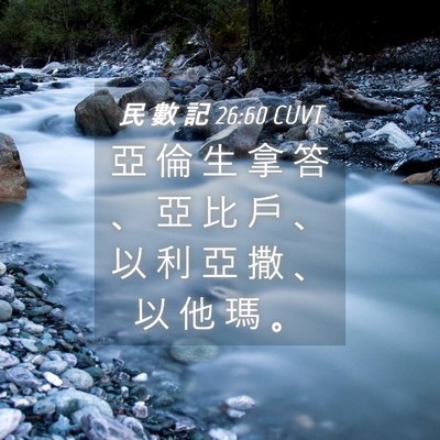 Picture 04 - 民 數 記 26:60 CUVT - 亞 倫 生 拿 答 、 亞 比 戶 、 以 利 - Bible Verse Picture