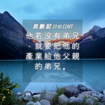 Picture 04 - 民 數 記 27:10 CUVT - 他 若 沒 有 弟 兄 ， 就 要 把 他 的 - Bible Verse Picture
