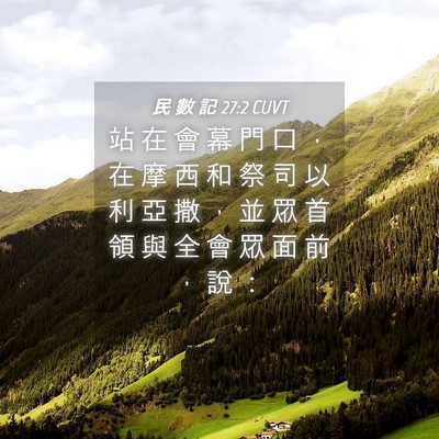Picture 04 - 民 數 記 27:2 CUVT - 站 在 會 幕 門 口 ， 在 摩 西 和 祭 - Bible Verse Picture