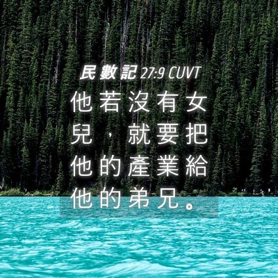 Picture 04 - 民 數 記 27:9 CUVT - 他 若 沒 有 女 兒 ， 就 要 把 他 的 - Bible Verse Picture