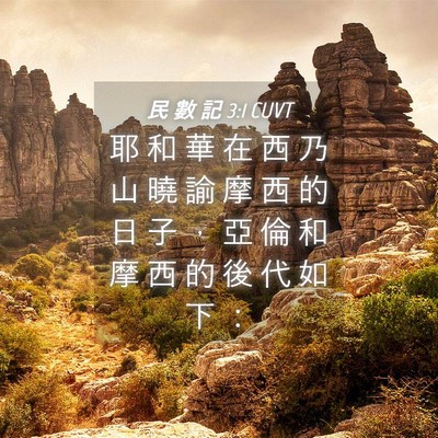 Picture 04 - 民 數 記 3:1 CUVT - 耶 和 華 在 西 乃 山 曉 諭 摩 西 的 - Bible Verse Picture