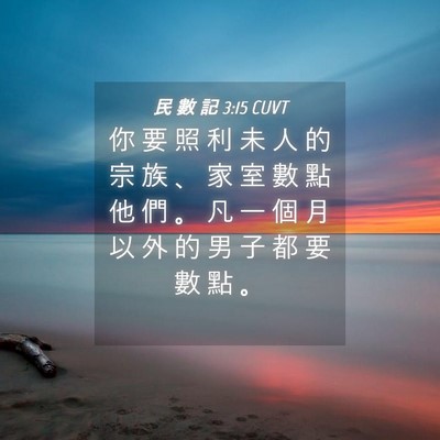 Picture 04 - 民 數 記 3:15 CUVT - 你 要 照 利 未 人 的 宗 族 、 家 室 - Bible Verse Picture